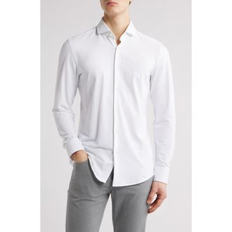 BOSS Hank Kent Slim Fit Performance Stretch Dress Shirt in White at Nordstrom, Size 15 - R