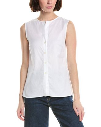 Eleventy Collarless Sleeveless Shirt
