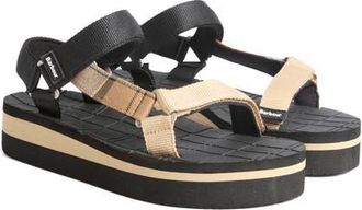 Barbour Mila Wedge Sandal in Black/Dress Tartan at Nordstrom, Size 10
