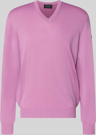 Maerz MAERZ Muenchen Strickpullover aus Schurwolle mit V-Ausschnitt in Altrosa, Größe 48