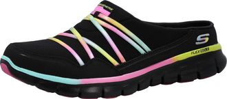 Skechers Women Air Streamer Mule Clog, Black/Multi/Black, 7.5 M US