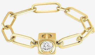 Dinh Van Kettenring aus Gelbgold und Diamant Le Cube Diamant