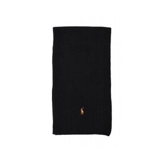 Ralph Lauren Accessoires, unisex, Zwart, ONE Size, Wol, Signature Pony Sjaal