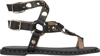 Alma En Pena Sandaal Met Studs - Dames - Sandalen - Zwart - 36 EU - Leer - Schoenen
