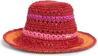 Steve Madden Carly Striped Crochet Bucket Hat in Red at Nordstrom Rack