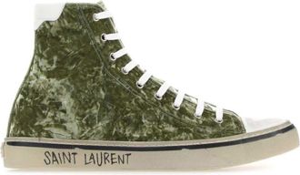 Saint Laurent Malibu high-top sneakers - men - Viscose/Rubber/Fabric - 39 - Green