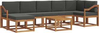 vidaXL Conjunto De Sof&aacute;s De Exterior 8 Uds. Natural Y Antracita Vidaxl