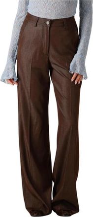 Co'Couture Terrycc Denim LL Pant - Dames - Wijde Broeken - Bruin - XL - Denim - Broeken