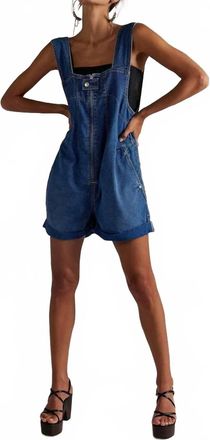 Free People Jude Shortalls In Mid Indigo
