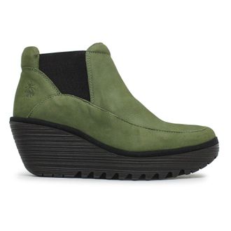 FLY London YOFI507FLY Cupido Leather Womens Chelsea Boots - Military - Size:UK 7