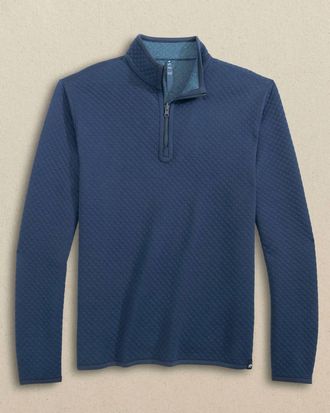 Southern Tide Mens Oak Island Reversible Quarter Zip Top In Dress Blue