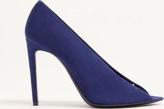 Valentino Garavani D&eacute;collet&eacute; Open Toe R&eacute;v&eacute;l&eacute; In Camoscio 105mm Donna INDACO 35.5