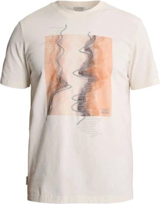 Cast Iron T-shirt met ronde hals - Heren - Tops - Beige - Maat: XL Katoen