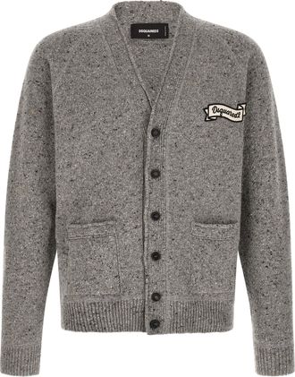 Dsquared2 Gray Wool Mens Cardigan