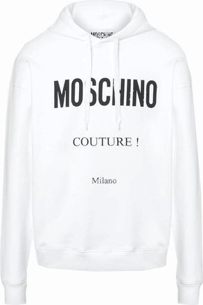 Moschino Mens Moschino Couture Milano White Hoodie - Size: 42