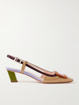Roger Vivier Décolleté Slingback In Vernice Color-block Belle Vivier 45 - Multicolore