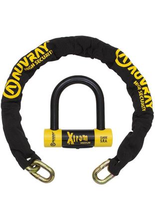 OEM Juego De Cadena Y Candado Auvray Xtrem Medium - Longitud 100 Cm, Di&aacute;metro 13,5 Mm (clase S.r.a.)