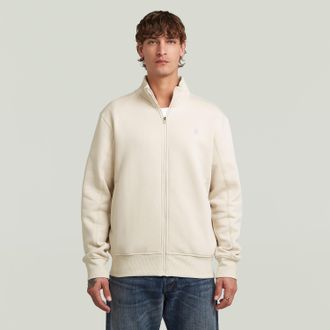 G-Star Sweatjacke G-STAR, Herren, Gr. XXL, weiss (wei&szlig;bait), Sweatware, Obermaterial: 55% Baumwolle, 45% Polyester, unifarben, regular fit normal, Rippb&uuml;ndch