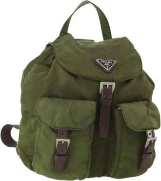 Prada Pre-owned Vintage Rugzak - unisex - Vintage Rugzakken - Groen - ONE Size - Leer - Vintage