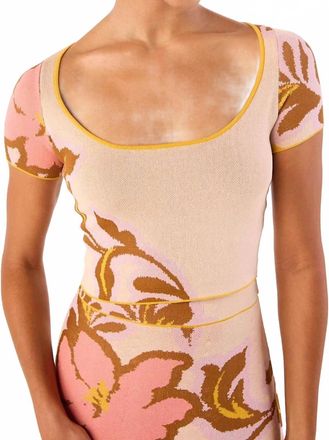 Misa Cypres Top In Plumeria Wave