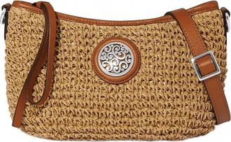 Brighton Womens Shelby Straw Pouch In Luggage-Wheat