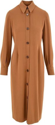 Aspesi Cammello Jurk - Dames - Shirt Kleedjes - Bruin - M - Nylon - Kleedjes
