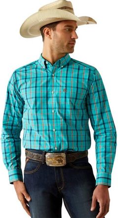 Ariat Mens Fitted Pro Series Button In Turquoise