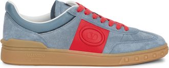 Valentino Garavani Mens Sneakers Bicolour Grey-Coral Red Red-Black-Grey-Black-Amber Leather Trainers Red/black-grey/black/amber