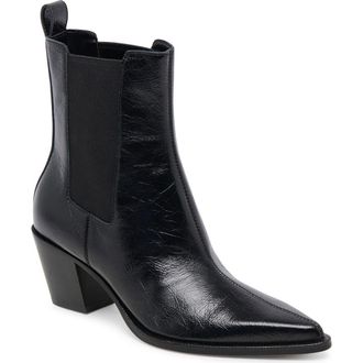 Dolce Vita Shadie Pointed Toe Chelsea Bootie - in Midnight Crinkle at Nordstrom Rack, Size 8
