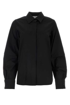 Max Mara Black Stretch Poplin Pagina Shirt