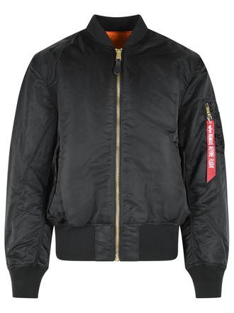 Alpha Industries Ma-1 Heritage Reversible Black Nylon Bomber Jacket