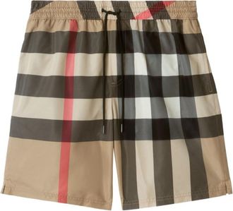 Burberry Beige Check Swim Shorts