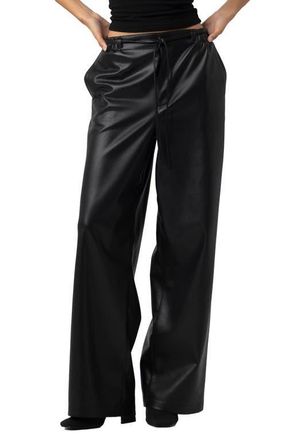 Blank NYC Low Rise Baggy Faux Leather Pants in Aces High at Nordstrom, Size Large