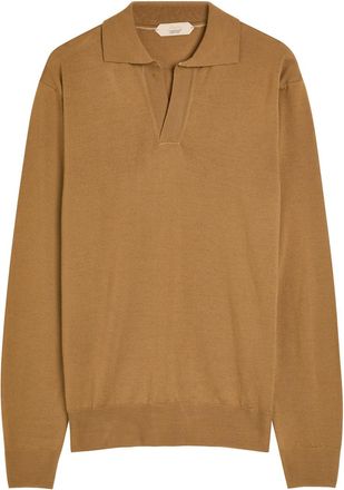 Aur&eacute;lien Wool Polo Shirt - Caramel - XL