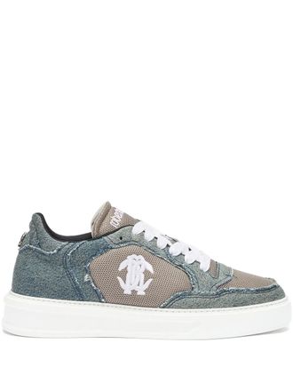 Roberto Cavalli denim-panel sneakers - Blue