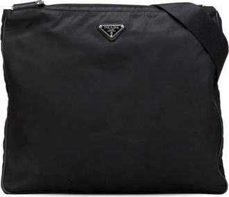 Prada Borsa a tracolla in tessuto con zip 2013-2025 - Nero