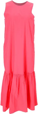 Frankie Shop Loulou Flounce Hem Dress in Pink Cotton