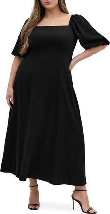 City Chic Collins Belted Maxi Dress in Black at Nordstrom, Size Xxs