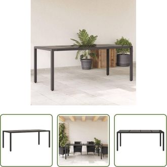 vidaXL vidaXL Tavolo da giardino in rattan - Tavolo da Giardino Piano in Vetro Nero 190x90x75 cm Polyrattan