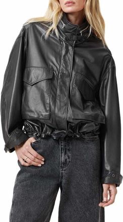 AllSaints Clay Leather Jacket in Black at Nordstrom, Size Large