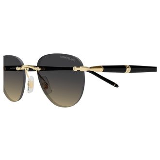 Montblanc Mb0412s Rimless Gradient Lens Sunglasses with Gold Accents
