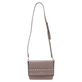Valentino Pre-owned Cross Body Bags, female, Beige, Size: ONE SIZE Pre-owned Rockstud Small Crossbody Bag