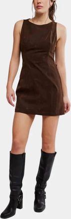 Free People Womens Atlas Suede Mini Dress In Chocolate Brown