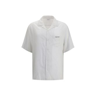 Alexander McQueen White Viscose Pattern Mens Shirt