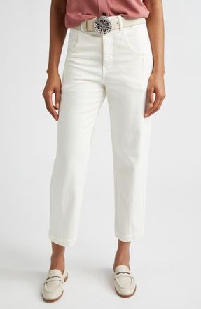 Eleventy Straight Leg Bull Pants in White at Nordstrom, Size 00 Us