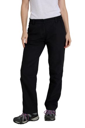 Mountain Warehouse Trek II Womens Trousers - Lightweight Trousers, Quick Drying Ladies Pants, Thermal Lining Casual Bottoms - for Trekking & Hiking Black Womens Size 8