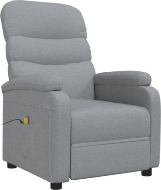 vidaXL Sillón de masaje tela gris claro Vidaxl