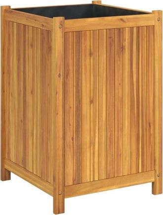 vidaXL Vidaxl - Garden Planter with Liner 50x50x75 cm Solid Wood Acacia