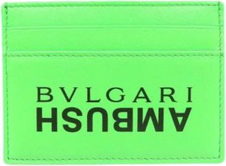 Bulgari Pre-owned Vintage Leren Portemonnee - unisex - Vintage Accessoires - Groen - ONE Size - Leer - Vintage