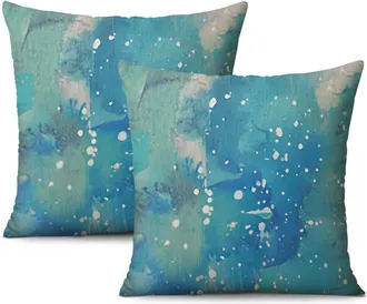 OEM Juego De Dos Fundas De Almohada De Estilo Moderno De 45 X 45 Cm (18 X 18 Pulgadas): Dise&ntilde;o Abstracto En Marr&oacute;n, Gris, Beige Y Naranja, Adecuadas Para 